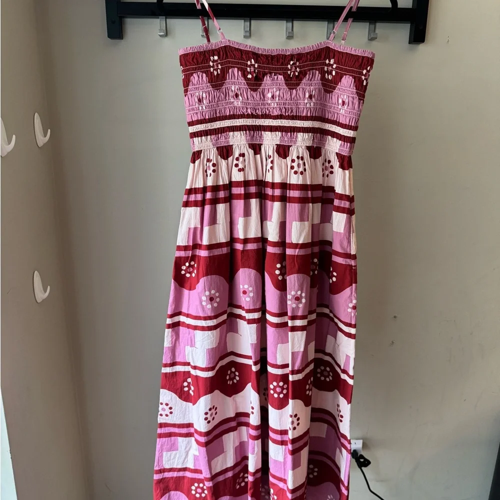 Madewell Pink & Dark Pink Floral Smocked Mini Dress - Picture 1 of 11